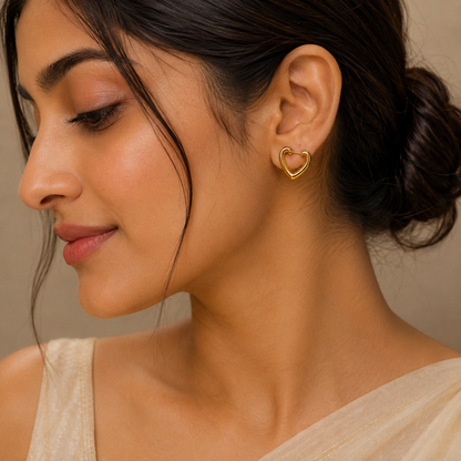 Mini Heart Hoops Earrings